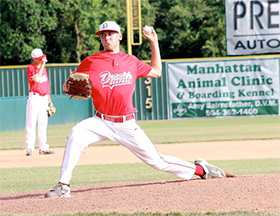  Deanie's Seafood starter Michael Gantner Deanie's Seafood starter Michael Gantner warms up against Refuel during an American Legion game